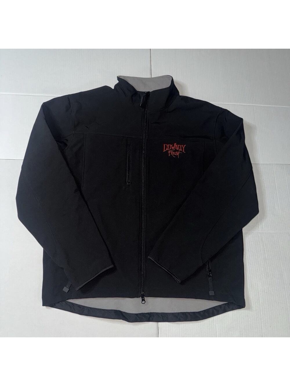 Cowboy Fresh Port Authority XL Soft Shell Jacket Black Fleece Lined Full Zip